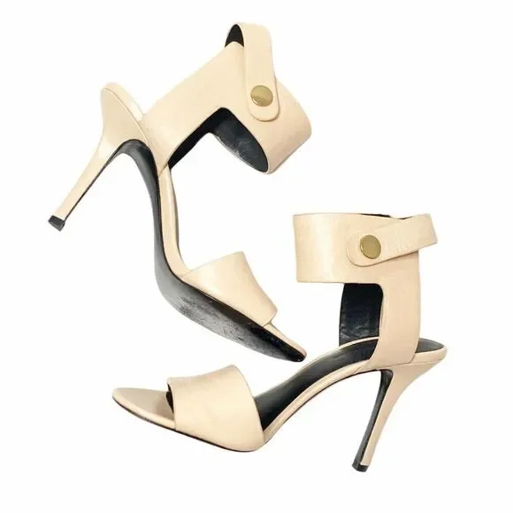 Alexander Wang Amber Beige Tan Leather Sandal Heel - Picture 4 of 10